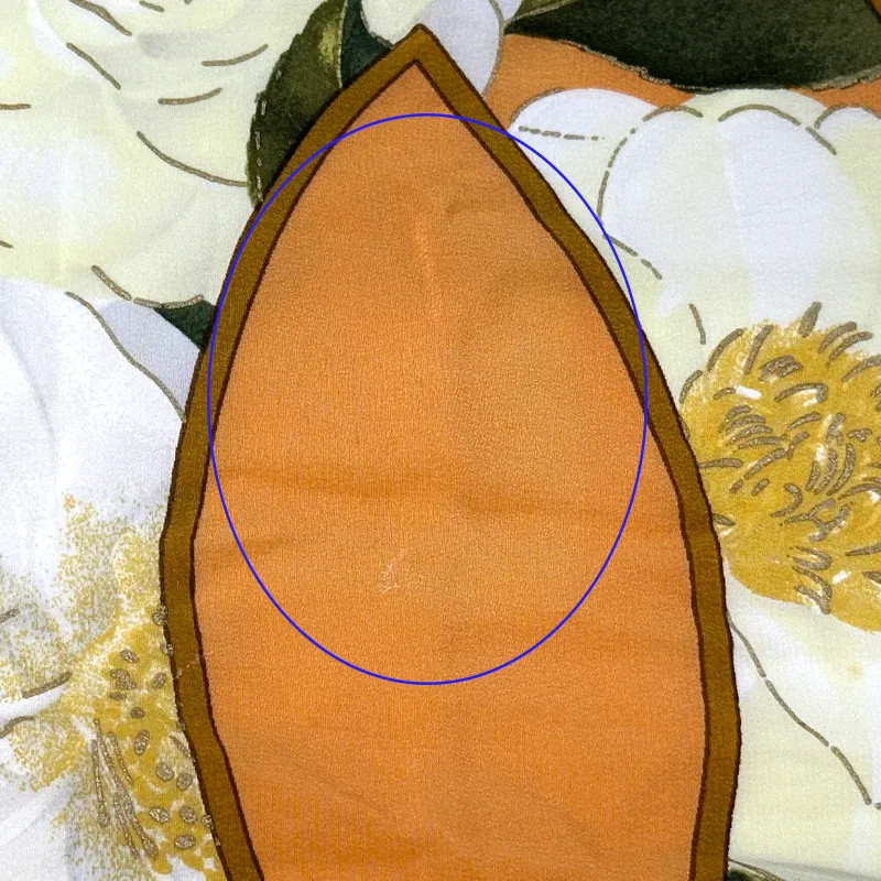 Chanel Orange Silk Scarf Camellia Floral Chain Motif Coco Mark Pattern Used image 8
