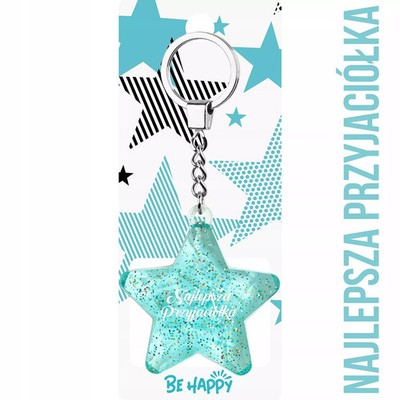 5900094221723 Brelok napisy plastik Be Happy Brelok w kształcie gwiazdki Be Happ