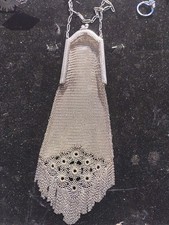 ANTIQUE ART DECO WHITING DAVIS MESH PURSE HANDBAG C.1920
