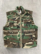 Jr GI Boys Ranger Vest Green Camo Large, Pockets Rothco Cotton Polyester