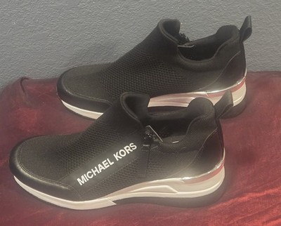 MICHAEL KORS Willis Stretch Knit Trainer Women's Size 10 M Black