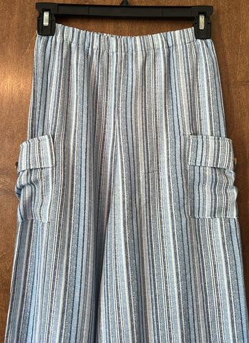 Amy Byer Blue and White Wide Leg Pants Size S - Picture 2 of 7