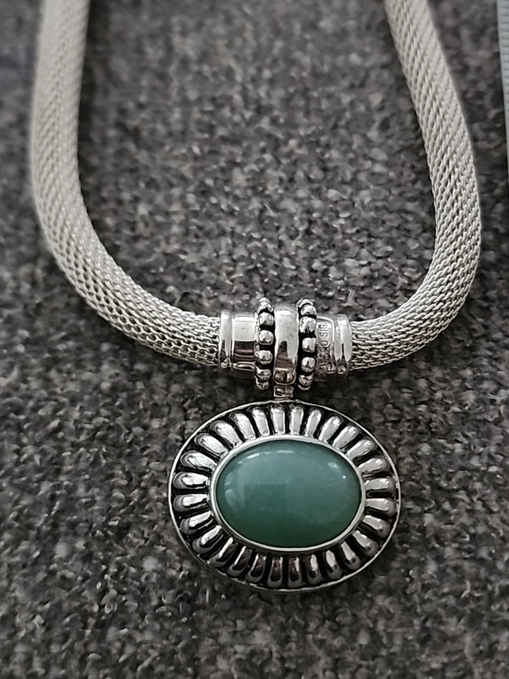 Vtg. Joseph Esposito ESPO Sig. Sterling Silver Snap On Turquoise Pendant Necklac - Image 3 of 4