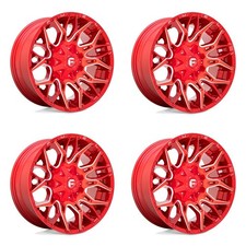 Set 4 Fuel D771 Twitch 22x12 8x6.5 Candy Red Milled Wheels 22 -44mm Rims