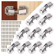 JIZZU 10Pcs Silent Close Hinges for Kitchen Cupboard 10x Cabinet 