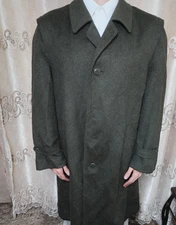 1970s Vintage Lodenfrey wool Alpaca classic olive green long over coat 44R 46R