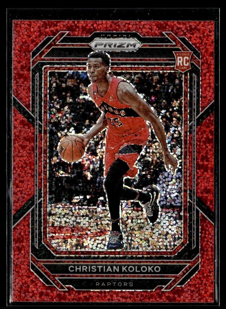 2022-23 PRIZM RED SPARKLE ROOKIE 265 Christian Koloko Toronto Raptors