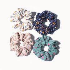1pcs Retro Floral Scrunchies Korean Women Girl Elegant Fabric Head Rope Hair Acc