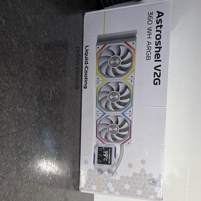 Astroshel V2G 360 WH ARGB Liquid CPU Cooler, 3x120mm ARGB Fans, White/Black