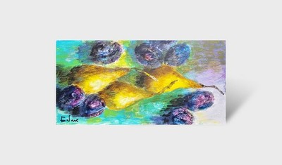 Oil painting Pears Ukrainian painter canvas Unframed original still life