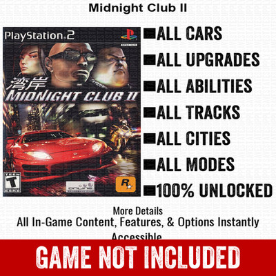 Midnight Club II 100% All Items PS2 Memory Card CHEATS