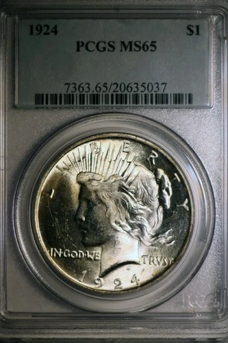 1924 MS65 PCGS Peace Silver Dollar S$1