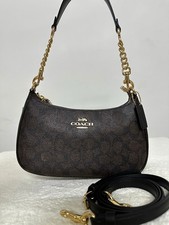 COACH CV933 Teri Shoulder Bag In Signature Canvas Maple Free shipping