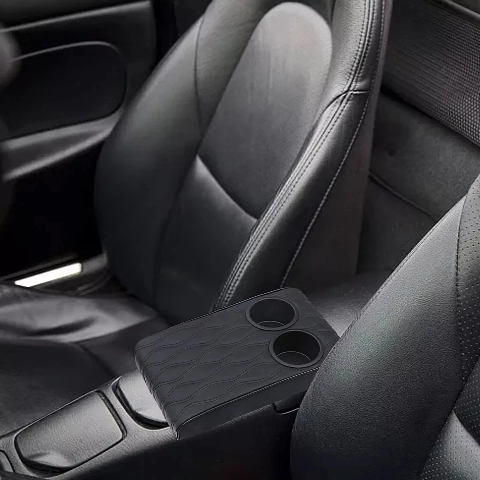 Funda de almohadilla de reposabrazos negra para consola central de coche protector de cojín de elevación Foto 4 de 4