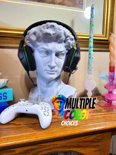 Michelangelo's David Bust Headphone Stand: Hidden Compartment, Gaming Accessory