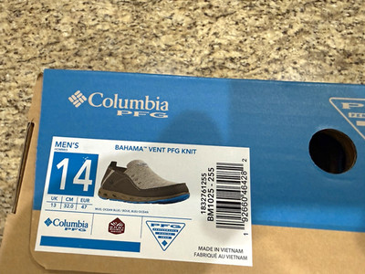 Columbia PFG Bahama Vent PFG Knit Slip-On Shoes Men's 14 Gray Brown Blue