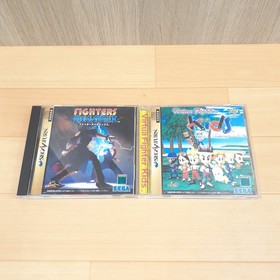 Sega Saturn Console with Virtua Stick Fighting controllers & 3 games Japan White