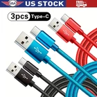 Braided USB to Type-C Fast Charging Data SYNC Charger Cable Cord 3/6/10FT Lot