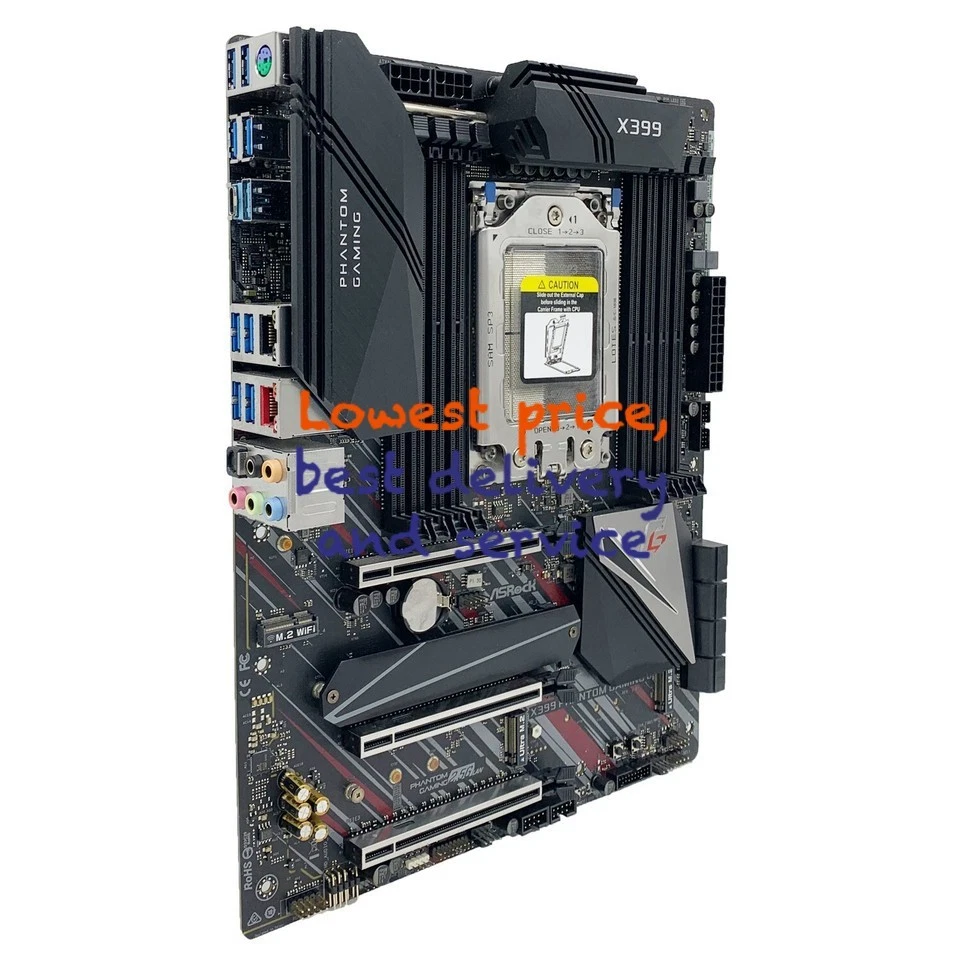 AMD X399 Motherboard ASRock X399 Phantom Gaming 6 TR4 DDR4 for Ryzen 2950X/2920X - Image 3 of 4