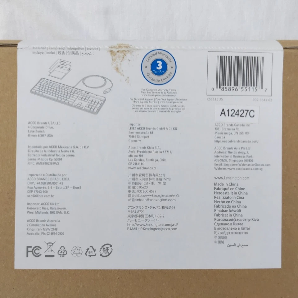 5 pack Kensington Wired Keyboard w/ Smart Card Reader (K55115US) - Image 3 of 4