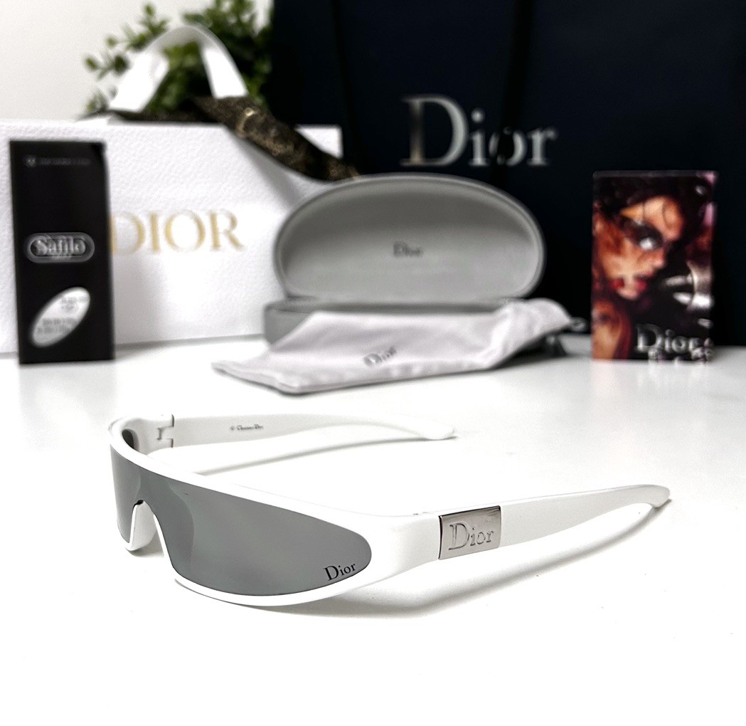 Vintage Authentic Christian DIOR By John Galliano Latest Blond Wrap Sunglasses