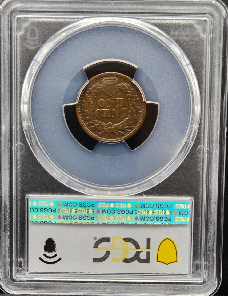 1864 P Bronze Clashed Dies Error Indian Head Cent PCGS XF 40 - Image 4 of 4