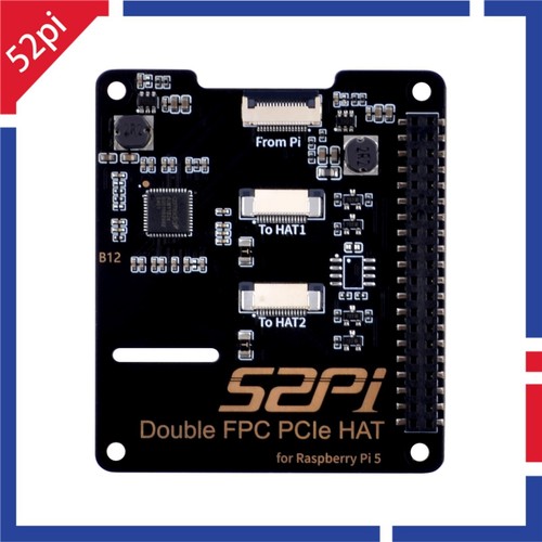 B12 Double FPC PCIe HAT Adapter Board for Raspberry Pi 5 - 第 1/10 張圖片