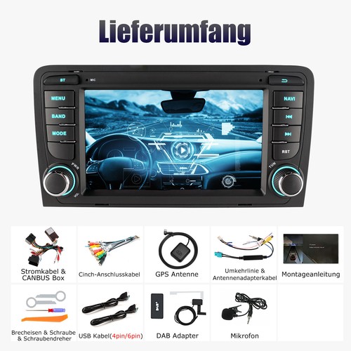 DAB+ Android 13 2+32GB Carplay Autoradio GPS Navi WIFI Für Audi A3 S3 RS3 8V 8P1 - Bild 16 von 16
