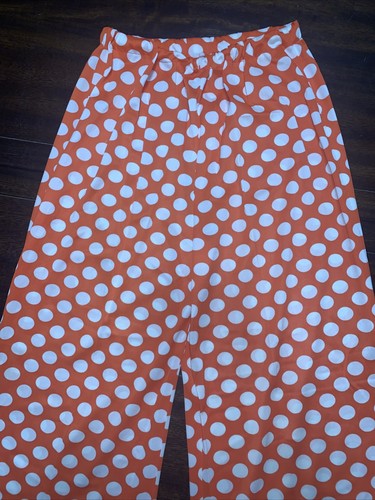 Vintage Orange w/White Polka Dot 3 Piece Suit Bell Bottoms/Tank/Button Up Shirt - Picture 17 of 24