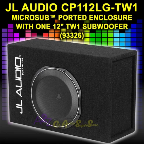 JL AUDIO CP112LG-TW1 (93326) MICROSUB™ PORTED ENCLOSURE W/ ONE 12" TW1 SUBWOOFER