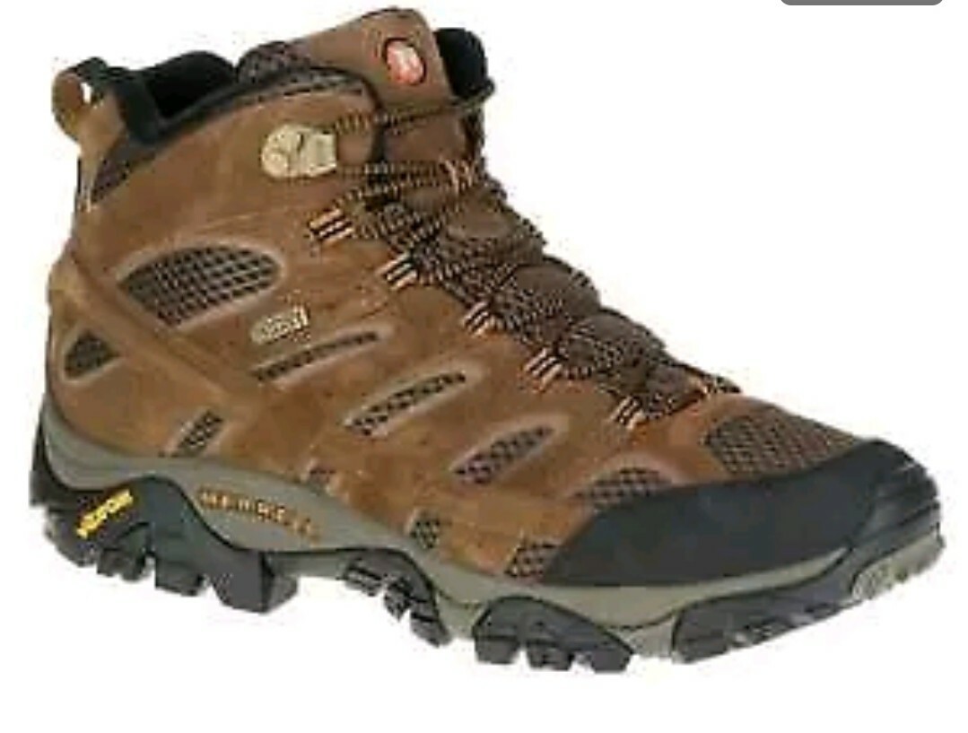 Merrell J06051 Moab Mid Waterproof Men's Hiking Boots, Earth