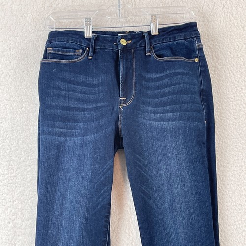 Frame Blue Denim Le Crop Mini Boot Cut Jeans Womens Mid-Rise Dark Wash Size 30 - Picture 2 of 19