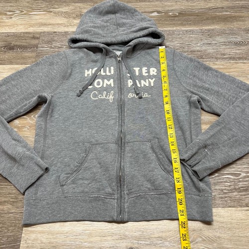 Hollister Grafikdruck Pullover Grau Kapuzenpullover Hoodie Damen Größe L - Bild 23 von 24