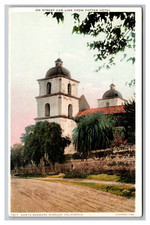Santa Barbara California Mission On Street Car Line from Potter Hotel Postcard