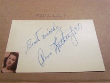 Ann Rutherford Signed Autographed Index Card with Photo