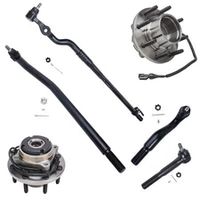 SRW Front Wheel Hub Bearings Tie Rod for Ford Excursion F-250 F-350 SD 4WD w/ABS