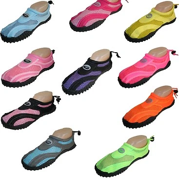 MULTIPLE MANUFACTURERS Womens Slip On Water Aqua Shoes Socks Assorted Plus Neon Colors 5 6 7 8 9 10 11