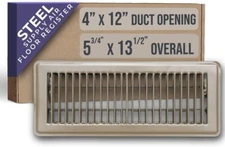Fits 4x12 and 12x4 Duct Opening | Floor Register with Louvered Design by Handua