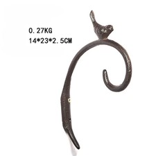 1pc Retro Cast Iron Hook Bird Decorative Garden Basket Hooks Wall Rack DIY Black