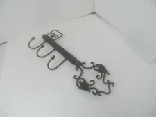 Metal Key Organizer 3 Hook Wall Mount Hat Hanger Bag Coat Holder - 16.5" Long