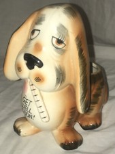 Vintage 1960’s Rubens “Get Well Soon” Sad Dog Basset Hound Ceramic Planter