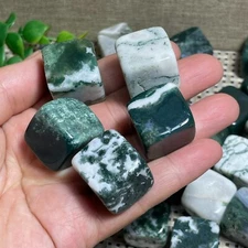 5pcs TOP Natural Moss Agate Aquatic Plants Agate Crystal square ,reiki Healing