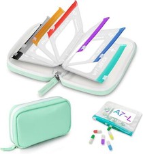 Waterproof Reusable Pill Pouches, Hard Travel Case, Portable Med Organizer