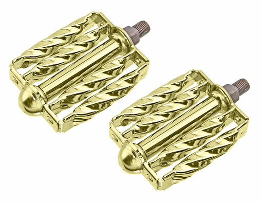Bike Double Square Twisted Pedals 1/2 Gold. Bike parts,Bicycle parts.