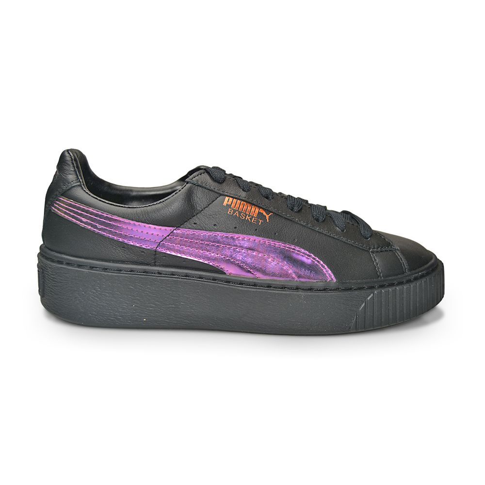 Кроссовки Puma Basket Platform Rainbow Juniors 36452901 Черно-фиолетовые