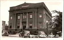 RPPC Masonic Temple Boone Iowa Mt. Olive Lodge No. 79 Champlin Memorial c1930
