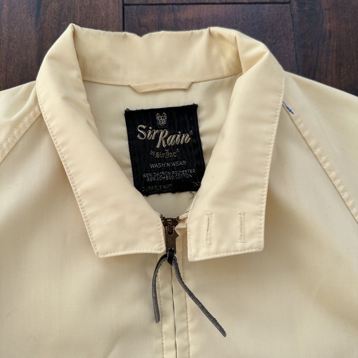 Vintage Work Jacket Men's Yellow Full Zip Gabardine 60s Vintage Work Jacket Men's Yellow Full Zip Gabardine 60s