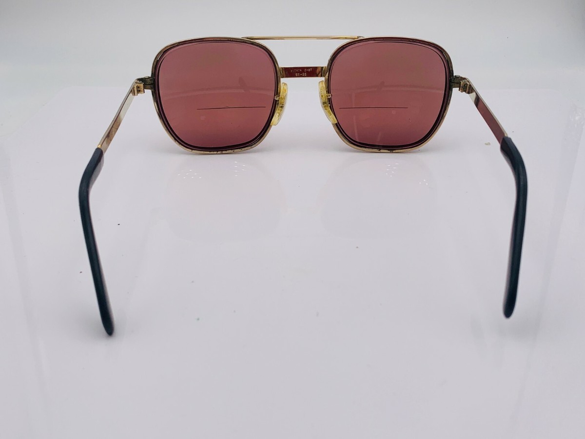 Vintage Hudson Glasses Frames Z-87 56 – 16 140 Red Gold 1980s 1990s Vintage Hudson Z87 Gold Metal Square Pilot Sunglasses FRAMES  main image 2