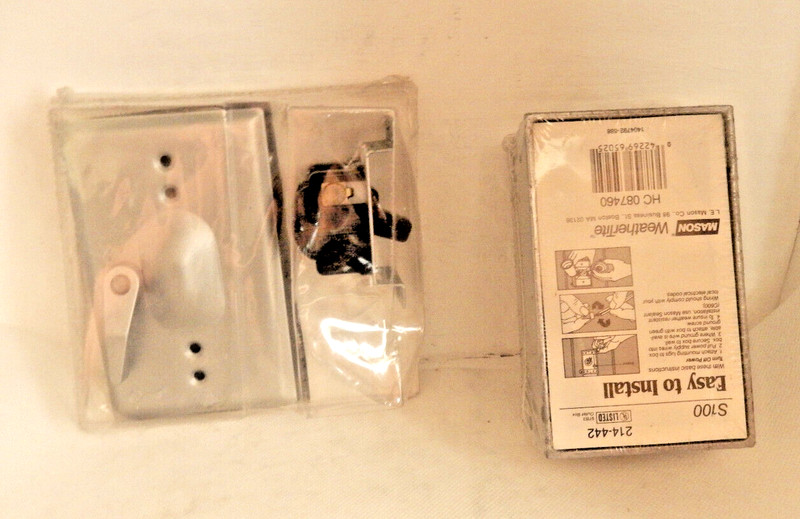 {  NewRed Dot Outdoor Switch Cover and Mason 214-442 Gray Three Hole 1-Gang Box