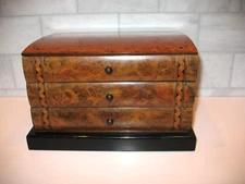 RARE OOAK Antique Wood Burl Stacked Books Jewelry Box Dresser Box; Hand Made